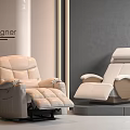 Elegant Modern Massage Chair With Reclining Function And Light Leather Upholstery 3d model