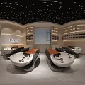Modern Beauty Hair Salon Interior With Chairs Mirror Equipment Lighting And Decor