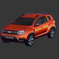 Orange SUV With Modern Design Roof Rails And Black Wheels Sleek Exterior