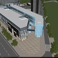 Aerial View Urban Planning With Modern Commercial Buildings Green Spaces And Roads