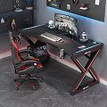Gaming Desk and Chair Set with Ergonomic Design RGB Lighting and Game Room Accessories