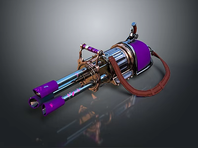 Practical Purple Silver Household Tool With Dual Nozzle And Leather Strap For Daily Use 3d model