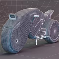 Futuristic Black Motorcycle With Sleek Body Yellow Lights Purple Accents And Large Wheels