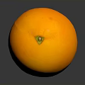 Fresh Ripe Juicy Orange with Vibrant Orange Color on Dark Reflective Surface