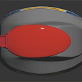 Blender Cleaning Spray With Red Nozzle White Body Blue Yellow Label On Dark Indoor Table