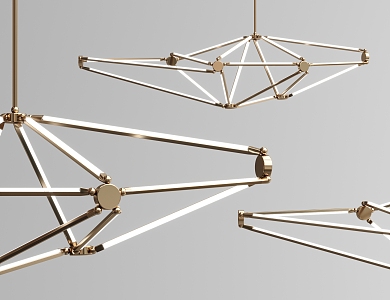 Modern shaped chandelier metal geometric chandelier 3d model