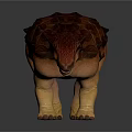 Detailed Ankylosaurus Dinosaur Model With Red Brown Armored Shell And Yellow Legs