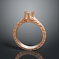 Rose Gold Ring With Intricate Patterns And Shiny Inlaid Details For Daily Use