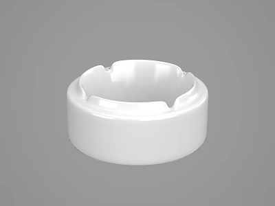 White Ceramic Ashtray Decorative Ornament Home Decor With Smooth Surface Modern Design 3d model