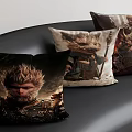 Stylish Decorative Pillows With Different Monkey Character Prints And Intricate Designs 3d model