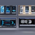 Interactive Digital Car Display Screens Showcasing Automotive Technology And Detailed Views
