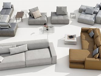 Modern Combination Sofa Coffee Table 3d model