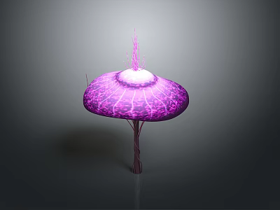 Purple Mushroom Shaped Decorative Lamp With Textured Surface And Unique Design 3d model