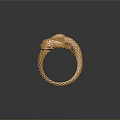 Golden Snake Shaped Ring With Intricate Design Fashionable Daily Life Accessory