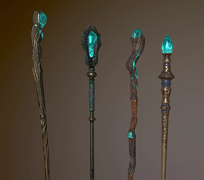 Modern Scepter Staff 3d model