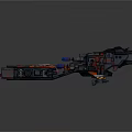 Advanced Sci Fi Spaceship With Mechanical Structure Multiple Weapon Systems And Colorful Details 3d model