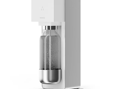 Smart Water Dispensing Machine With Transparent Bottle And Modern White Exterior Design 3d model