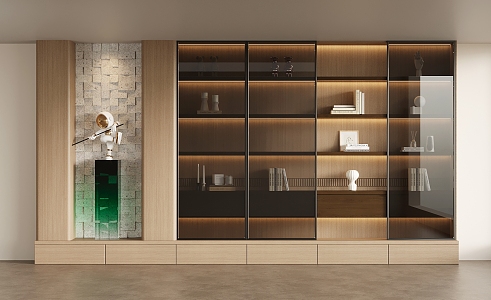 Modern minimalist bookcase 3d model