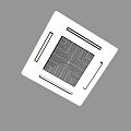 White Square Ceiling Mounted Air Conditioner Fan With Grid Ventilation Design 3d model