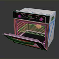 Smart Computer Controlled Oven With Open Door Display Screen And Interior Rack 3d model