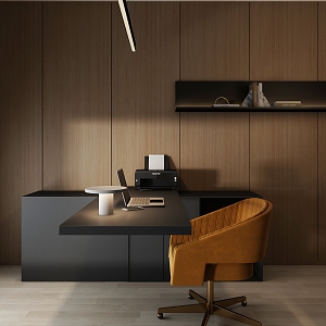 Modern study suspended desk 3d model