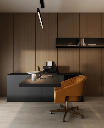 Modern study suspended desk 3d model