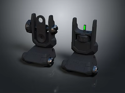 Two Practical Black Household Tool Stands With Green Indicator For Daily Use 3d model