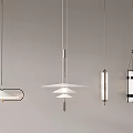 Modern Pendant Lights With Various Designs Geometric Shapes Layered Structure And Metal Frames 3d model