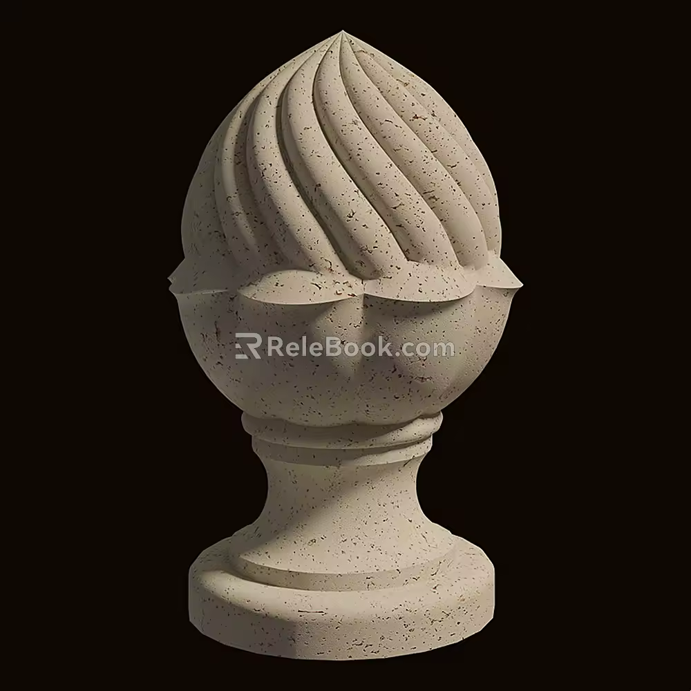 European-style railing column top classical railing column top railing column 3d model