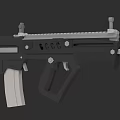 3D Model Black Rifle With Magazine Scope Rail And Metal Components 3d model