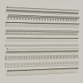 Various Crown Molding Styles Arranged In Rows For White Interior Decoration