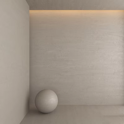 Minimalist Structure With Light Colored Wall Floor And White Sphere In Corner 3d model