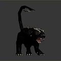 Fierce Black Fantasy Creature With Horns Spiked Tail And Sharp Claws 3d model