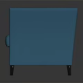 Blue Tufted Single Sofa With Studded Edges And Elegant Modern Upholstered Design
