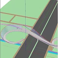 Modern Curved Landscape Bridge Design Over Road With Greenery And Vehicles