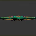 Glowing Green Crystal Sword With Golden Hilt And Red Accents