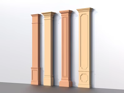 Decorative Columns with Varied Ornate Designs and Classic Styles for Interior Decoration 3d model
