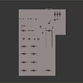 Precision 3D Mechanical Model With White Base And Golden Copper Columnar Structures