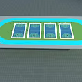 Four Basketball Courts Side by Side With Blue Running Track Design Layout