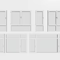 White Casement Windows With Various Sizes And Modern Designs For Interior 3d model