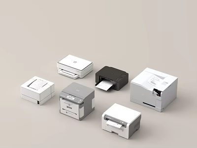 Multiple Printer Models In Various Colors For Home And Office Applications 3d model
