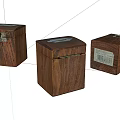 Public Facilities Three Wooden Donation Boxes With Coin Slots And Metal Clasps