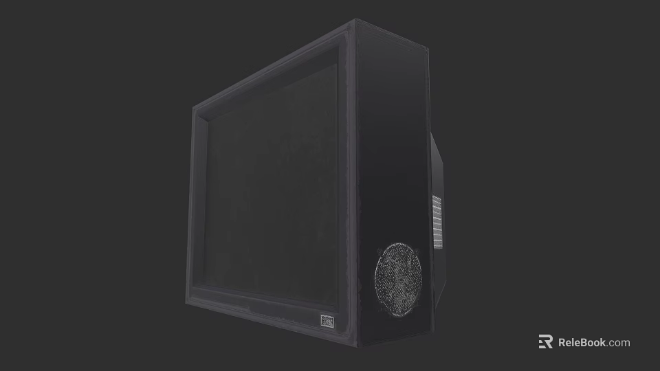 Vintage Black CRT Television With Classic Cabinet And Round Side Speaker Design 3d model 