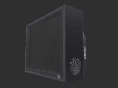Vintage Black CRT Television With Classic Cabinet And Round Side Speaker Design 3d model