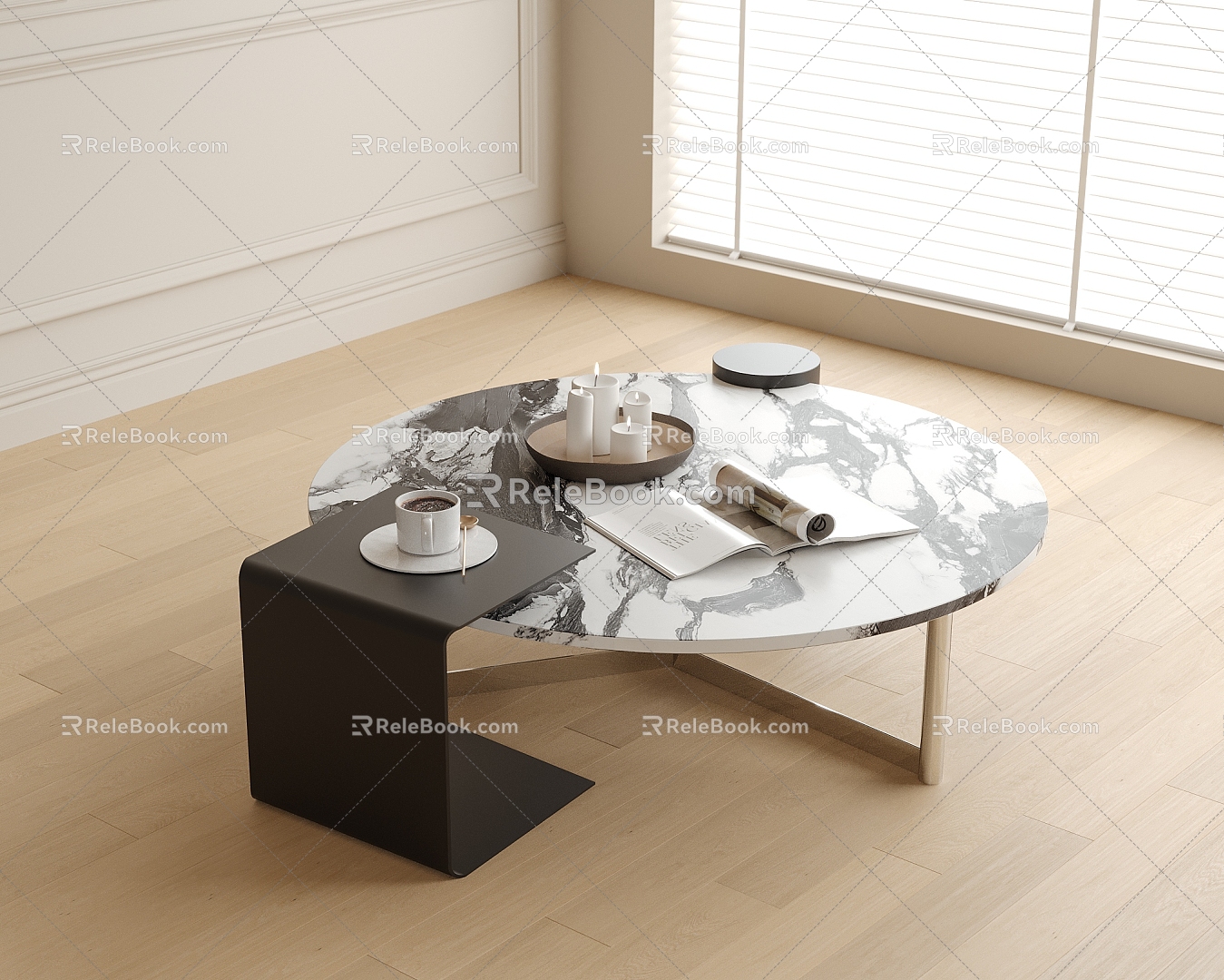 Modern round coffee table model