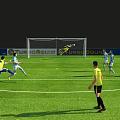 Modern football field multiplayer 3d model