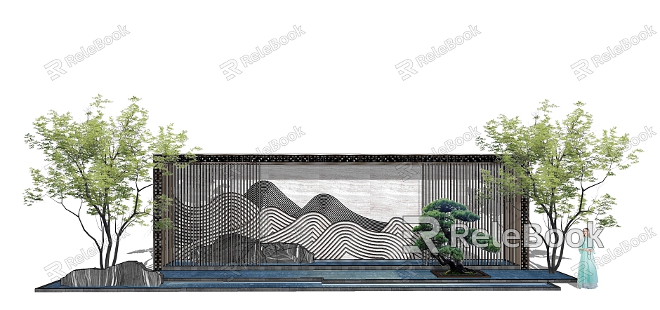 New Chinese style landscape wall model