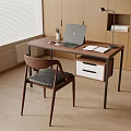 Middle style desk and chair computer combination 3d model