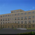 Modern Multi story Office Building Exterior With Large Glass Windows Entrance Steps And Landscaped Garden