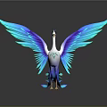 Majestic Fantasy Bird With Vibrant Blue Purple Wings And White Body